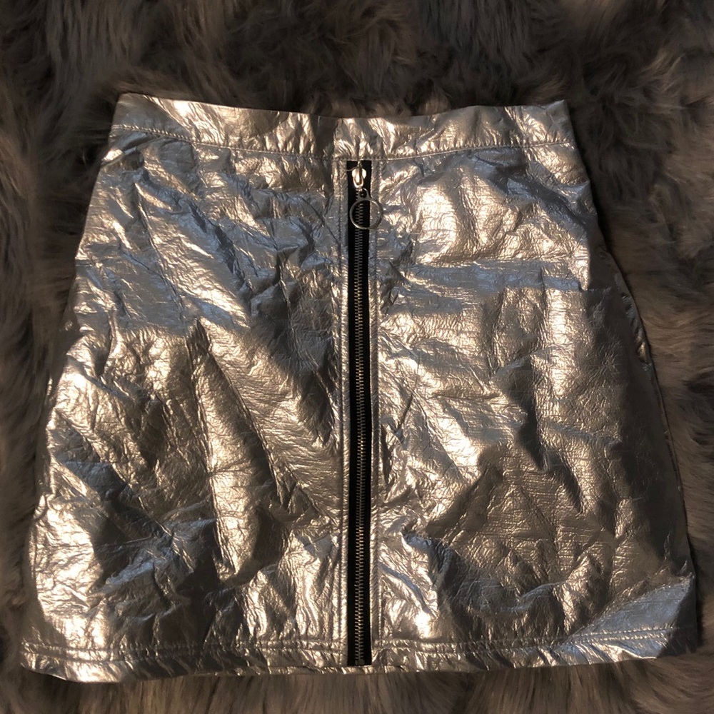 Foil mini skirt